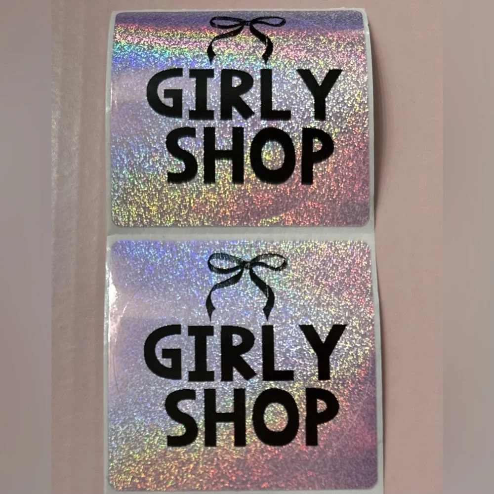 50 ct. Custom 2” Round Pretty In Pink Holographic Round Stickers